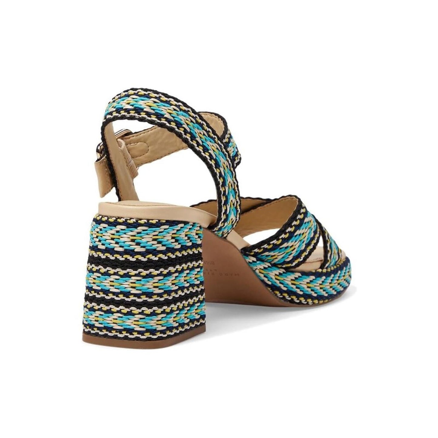 Gemmi Blue Multi Heeled Sandals