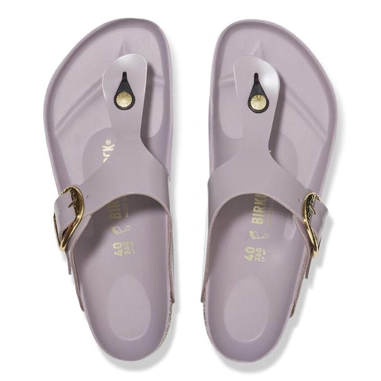 Gizeh Hammered Big Buckle High Shine Faded Purple Sandals