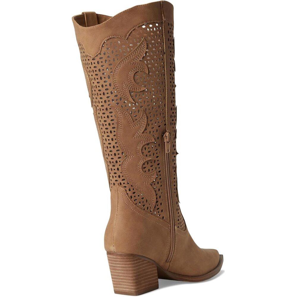 Alamo Beige Western Cowboy Knee High Boots
