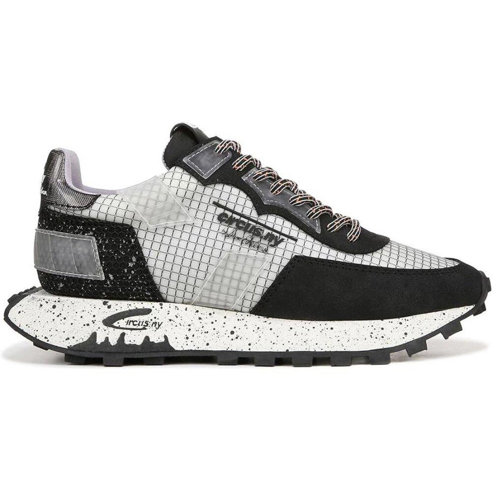 Devyn Black White Lace Up Sneakers