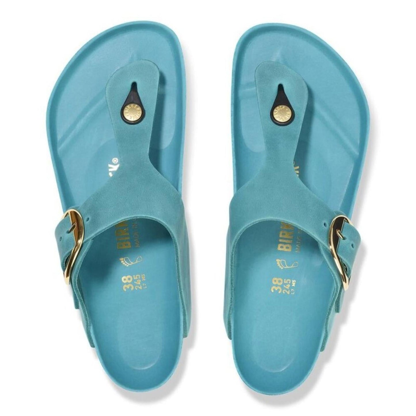 Gizeh Big Buckle Bicay Bay Oiled Leather Sandals