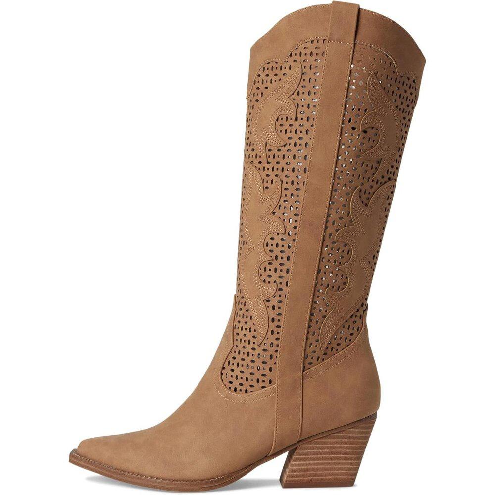Alamo Beige Western Cowboy Knee High Boots