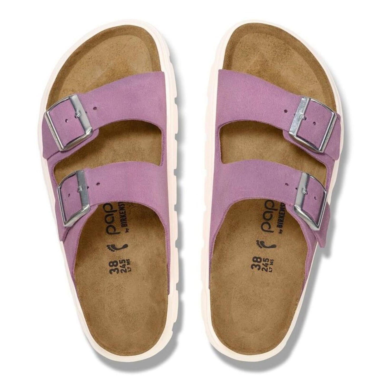 Arizona Chunky Mauve Suede Leather Sandals