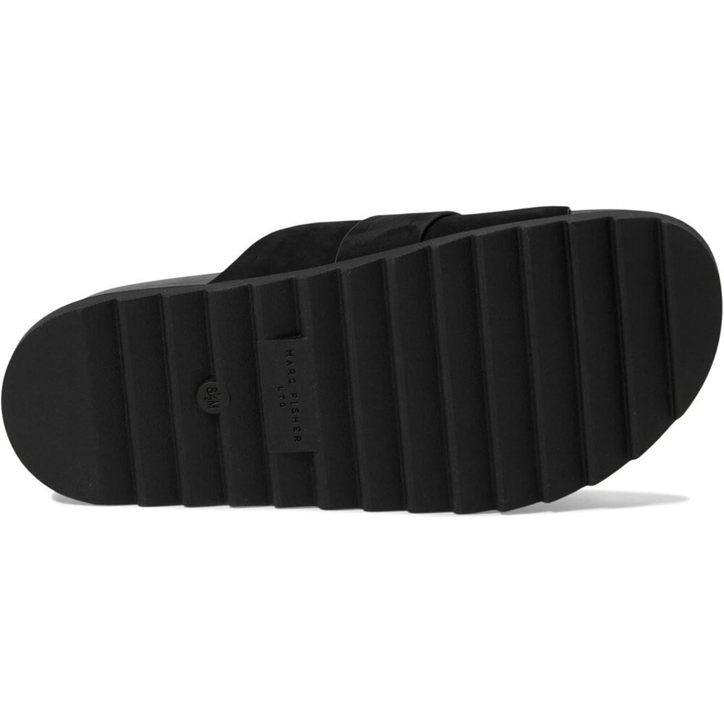 Hattie Black Leather Buckle Slide Sandals