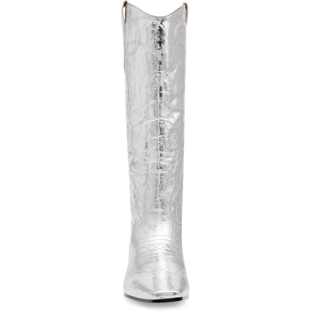 Dollie Silver Leather Western Cowboy Boots