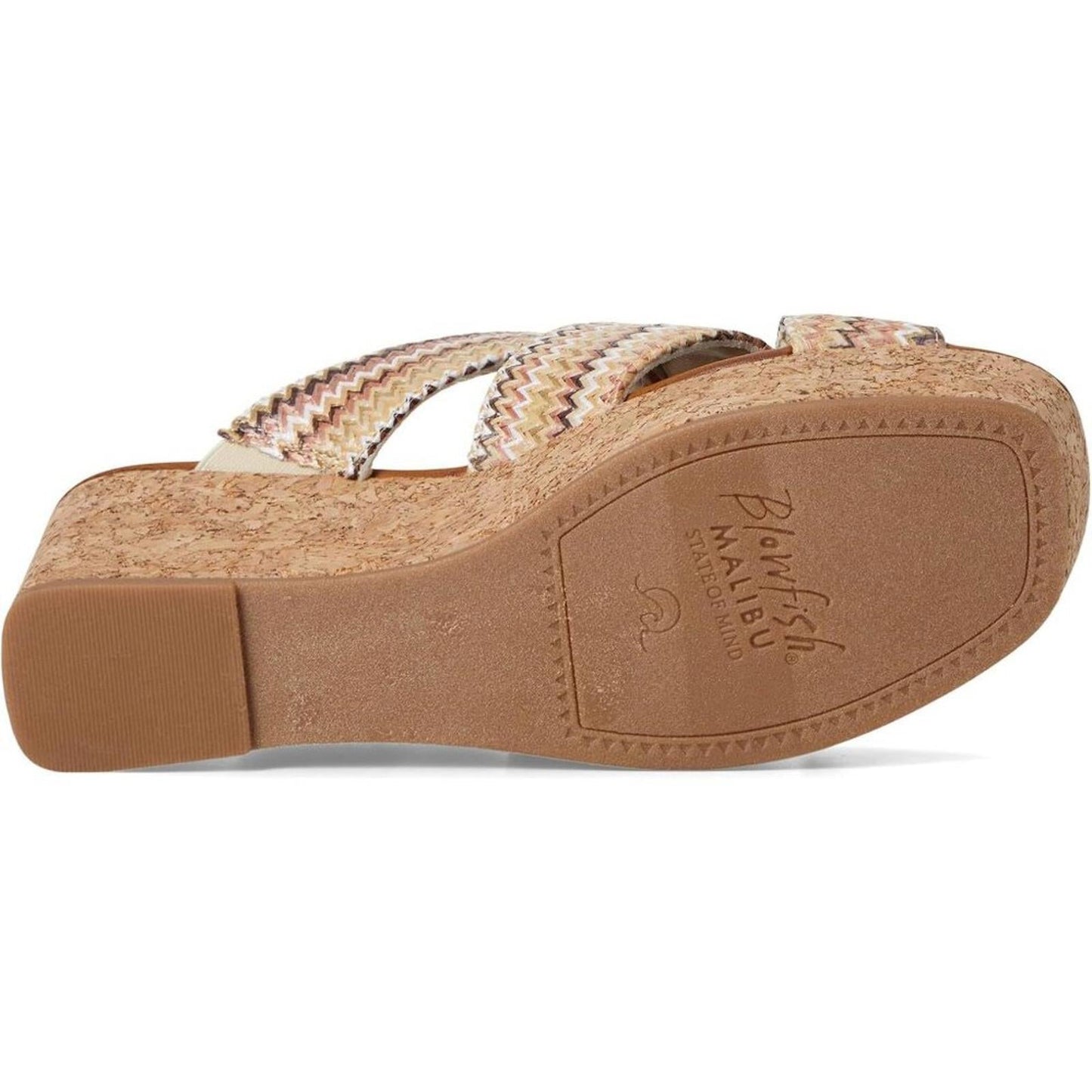 Abi Multi Zigzag Faux Raffia Wedge Sandals