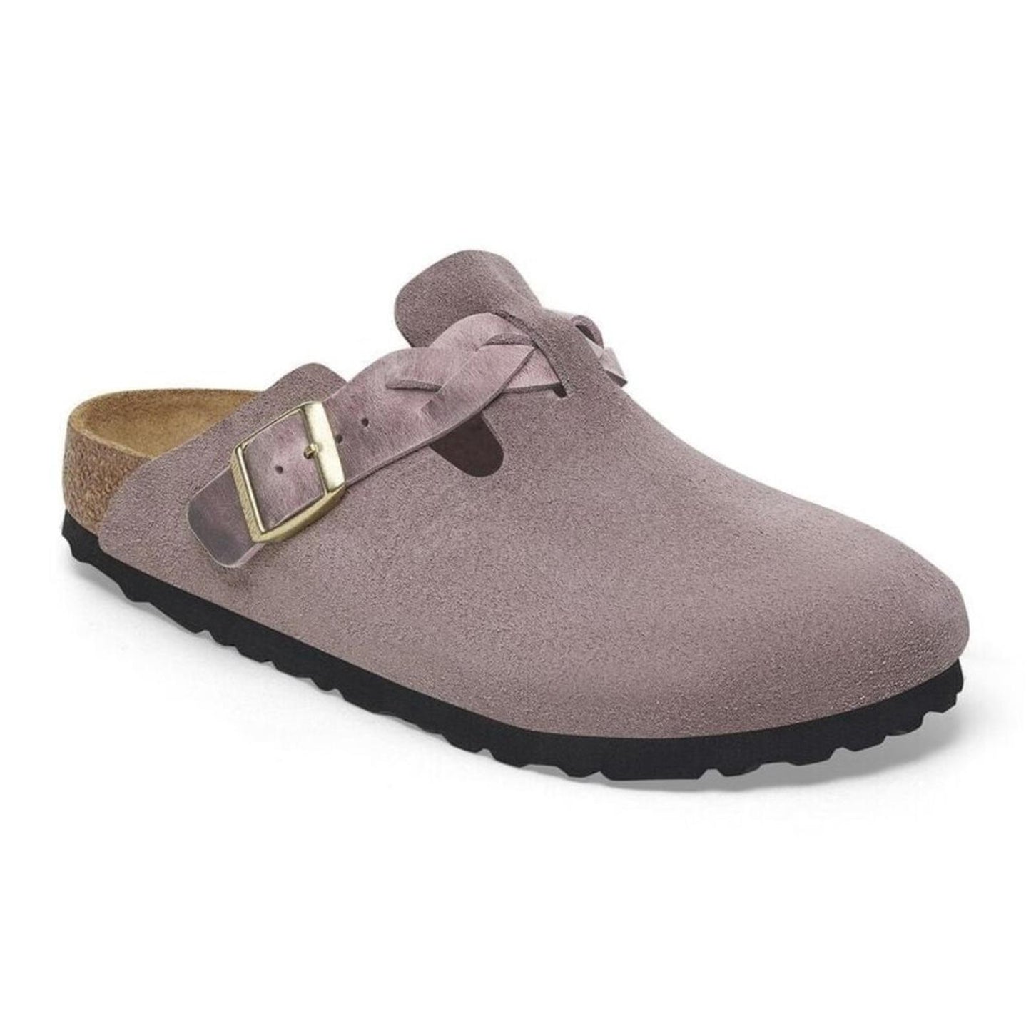 Boston Braided Faded Purple Suede Leather Clogs