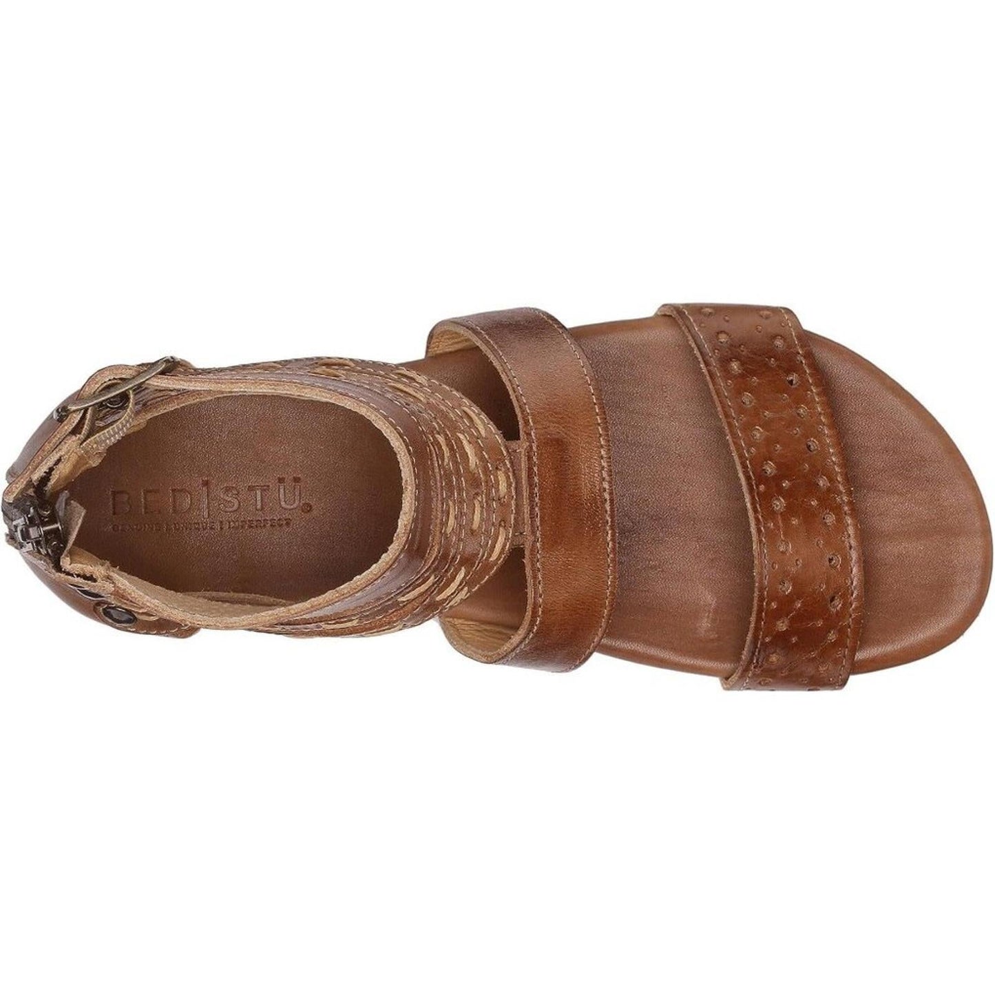 Artemis Tan Rustic Leather Strappy Flat Sandals