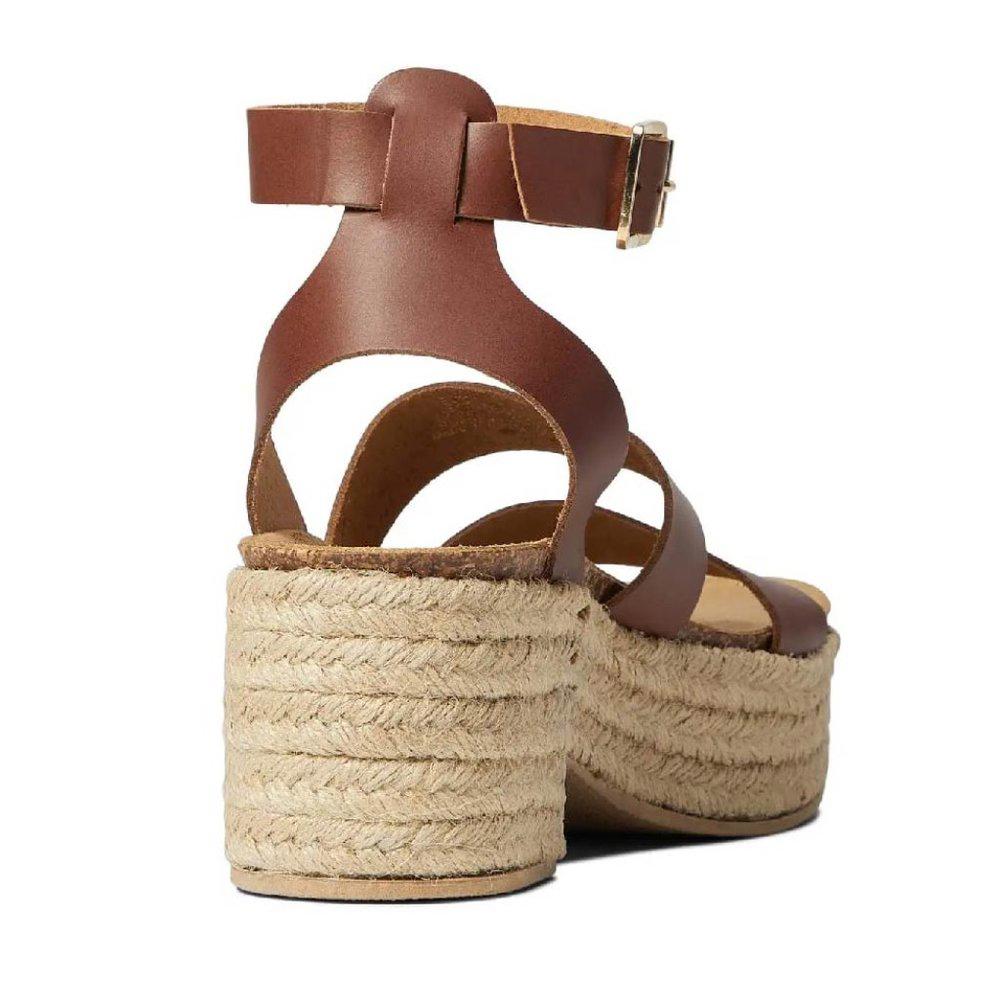 Kelton Brown Leather Platform Sandals