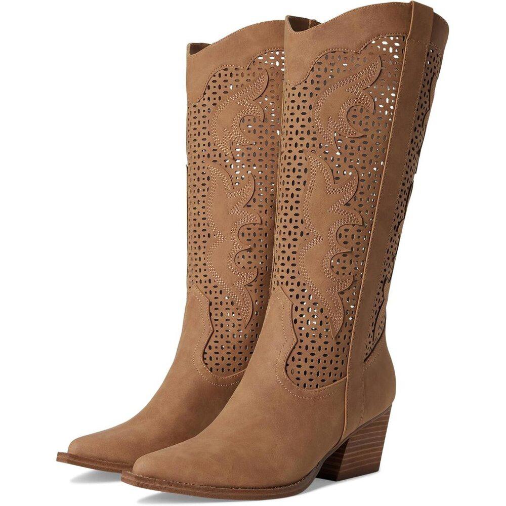 Alamo Beige Western Cowboy Knee High Boots