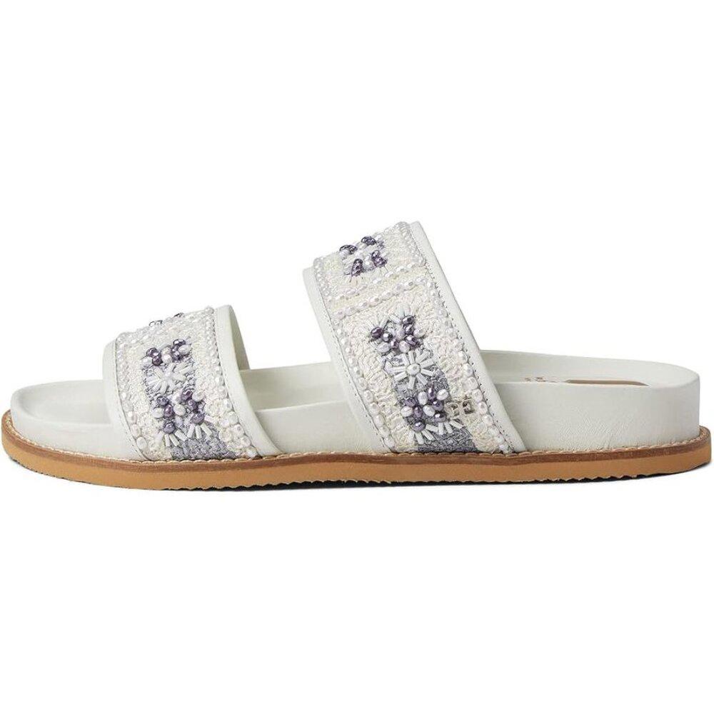 Otto White Leather Embellished Sandals