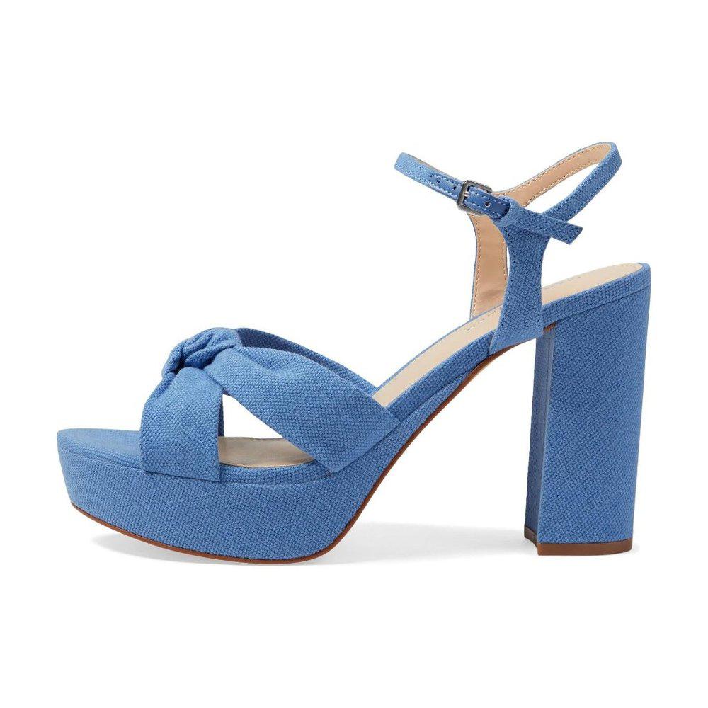 Deren Blue Heeled Sandals