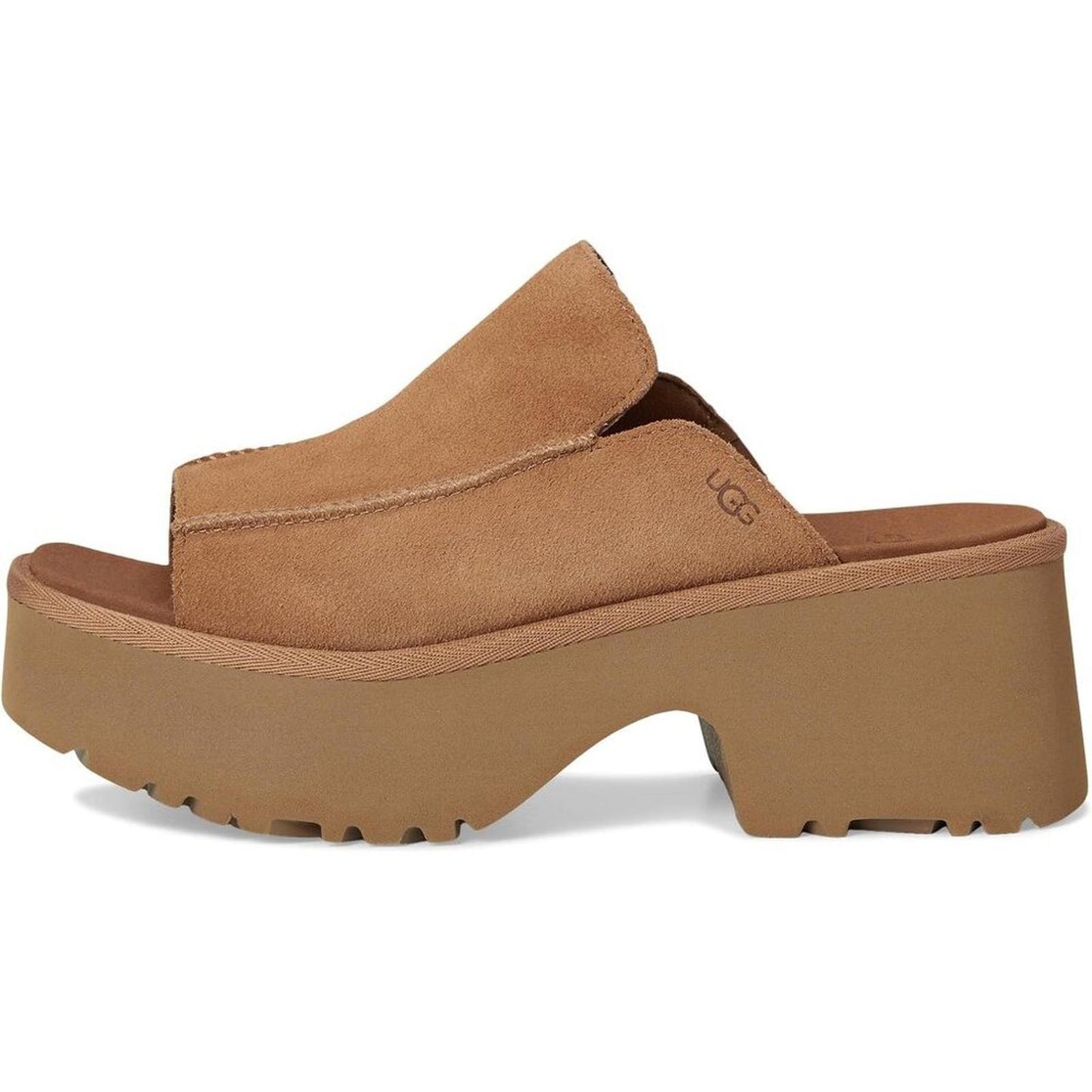 New Heights Chestnut Suede Slide Sandals