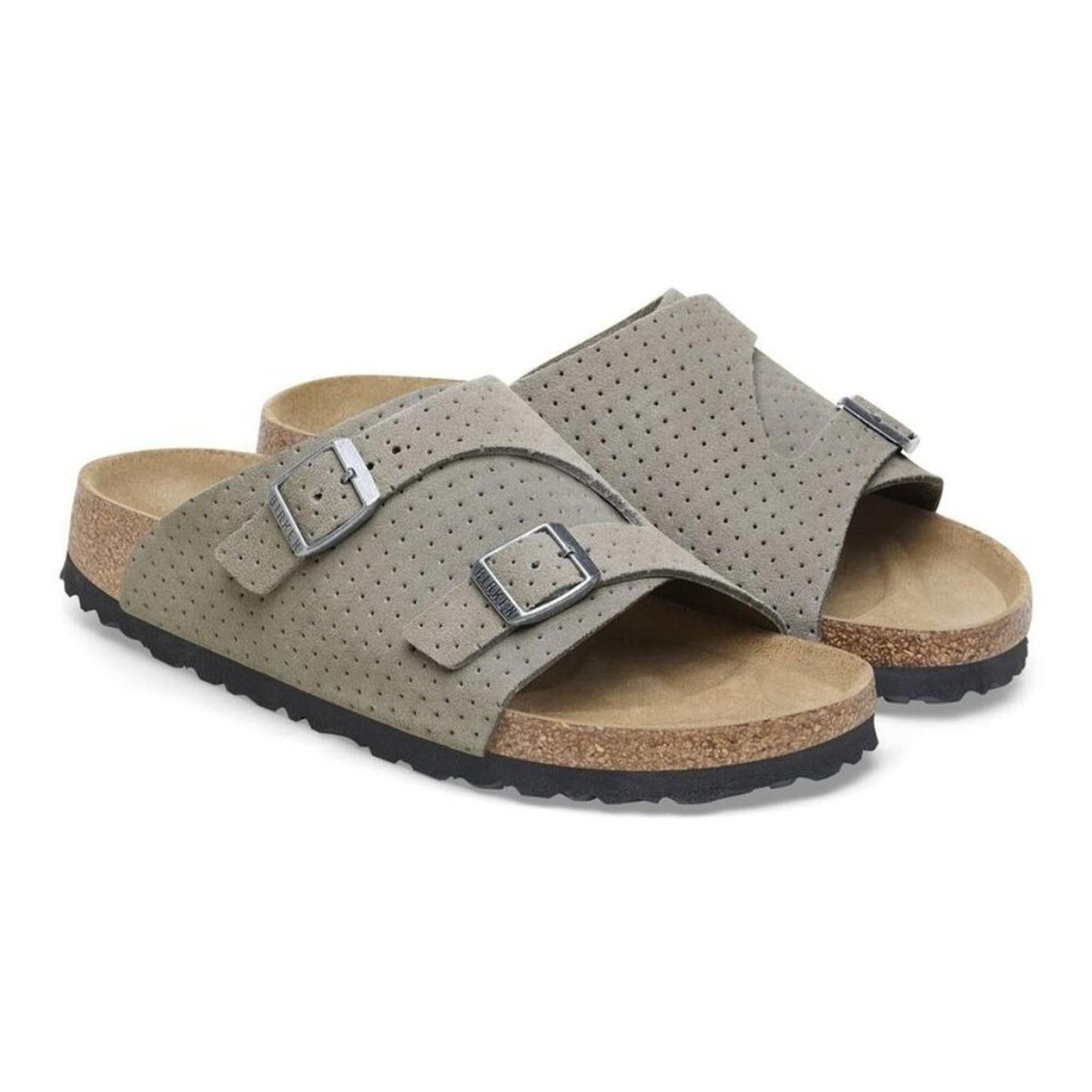 Zurich Suede Embossed Dotted Stone Leather Sandals