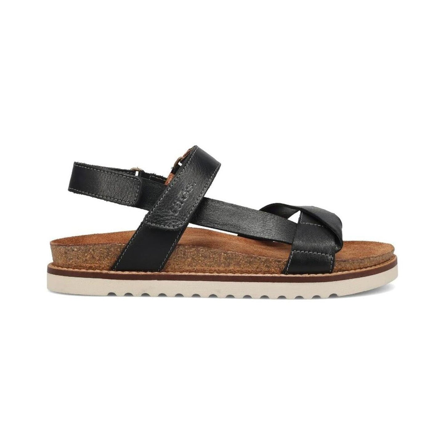 Sideways Black Leather Sandals