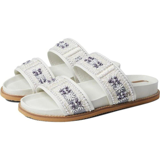 Otto White Leather Embellished Sandals
