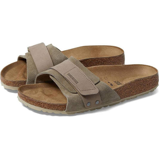 Oita Taupe Suede Slide Sandals