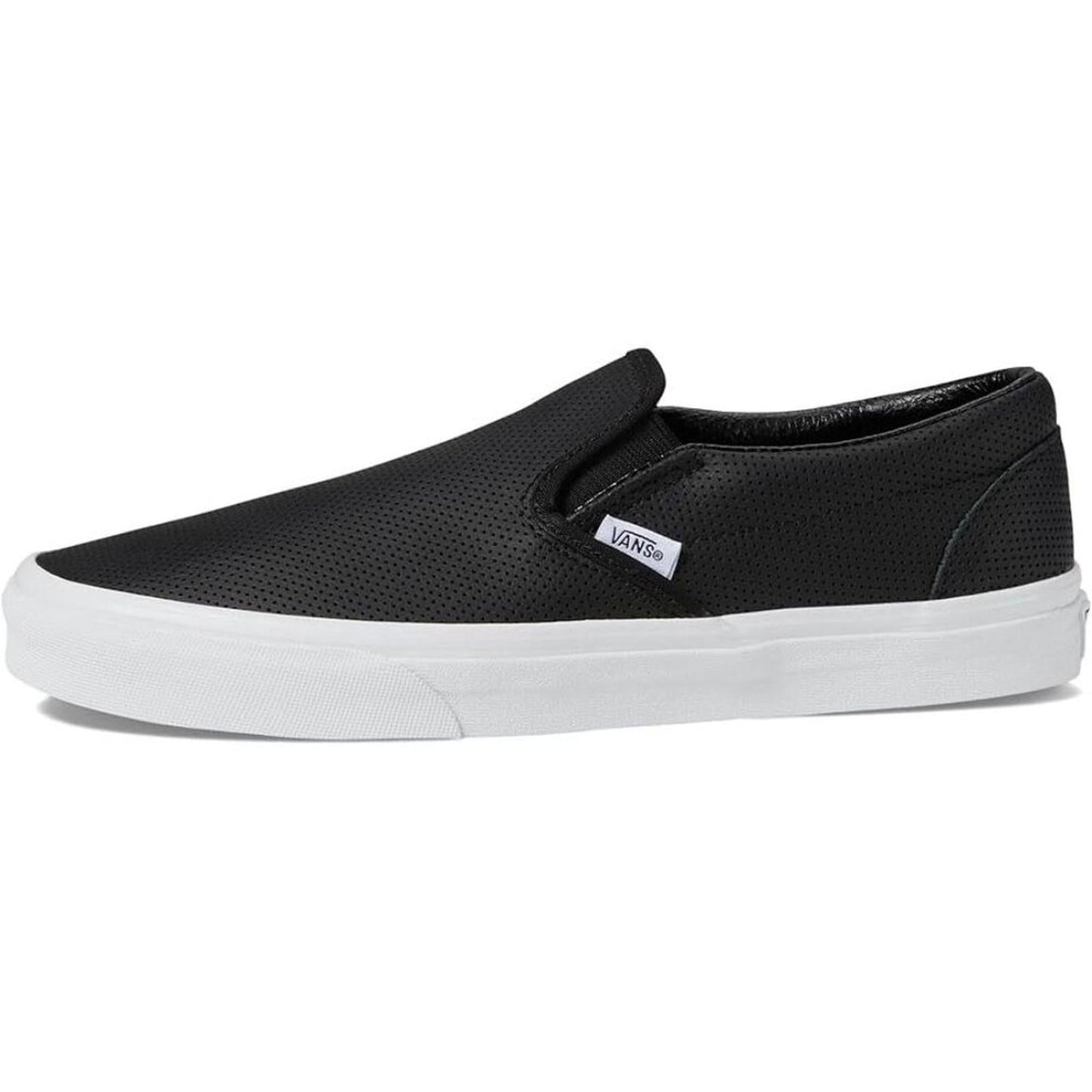Classic Black Perf Leather Slip On Sneakers