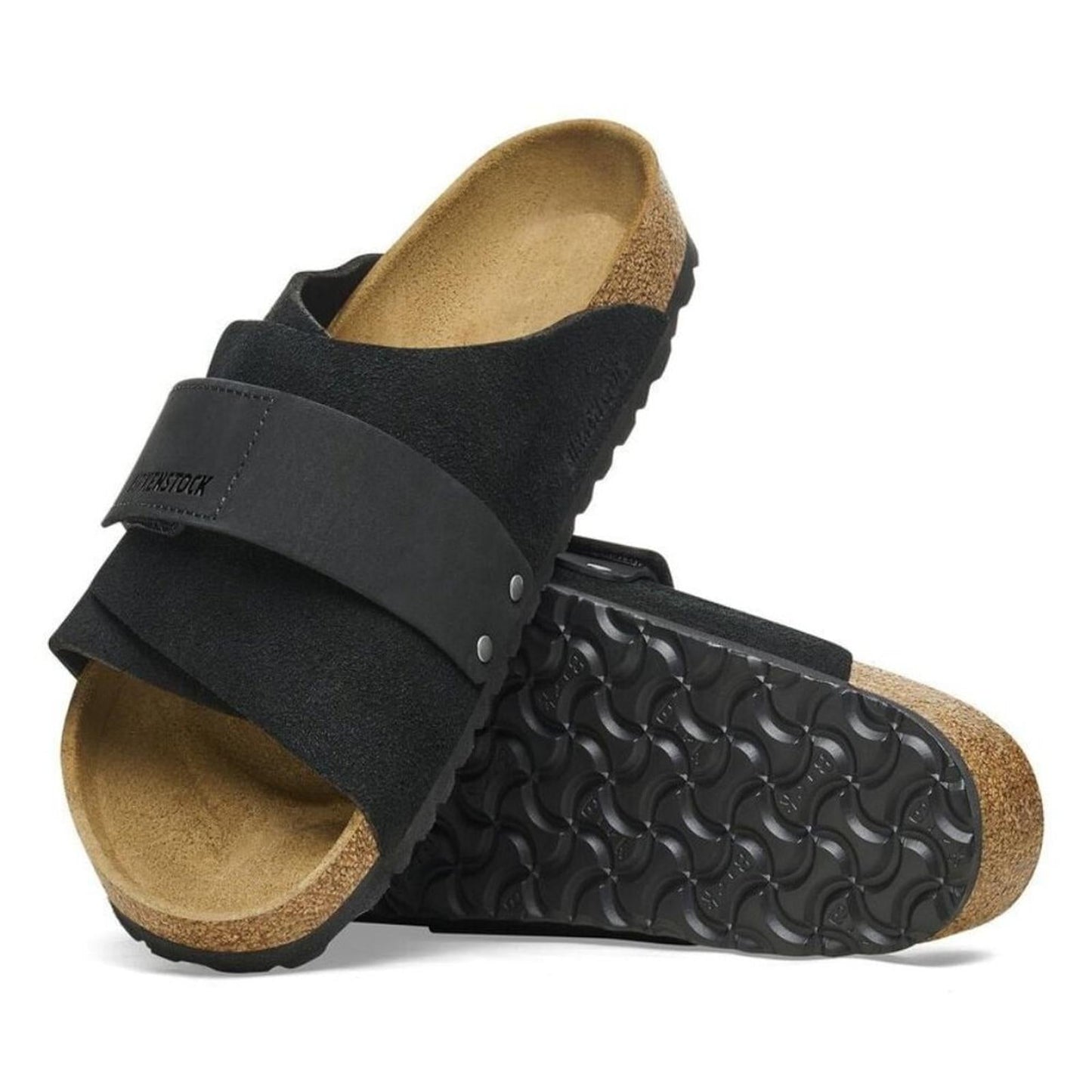 Kyoto Black Suede Leather Sandals