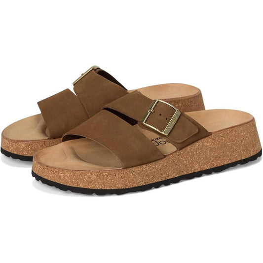 Papillio Almina Dark Tea Nubuck Platform Sandals