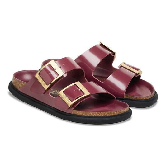 Arizona Droplet Buckle Zinfandel High Shine Sandals