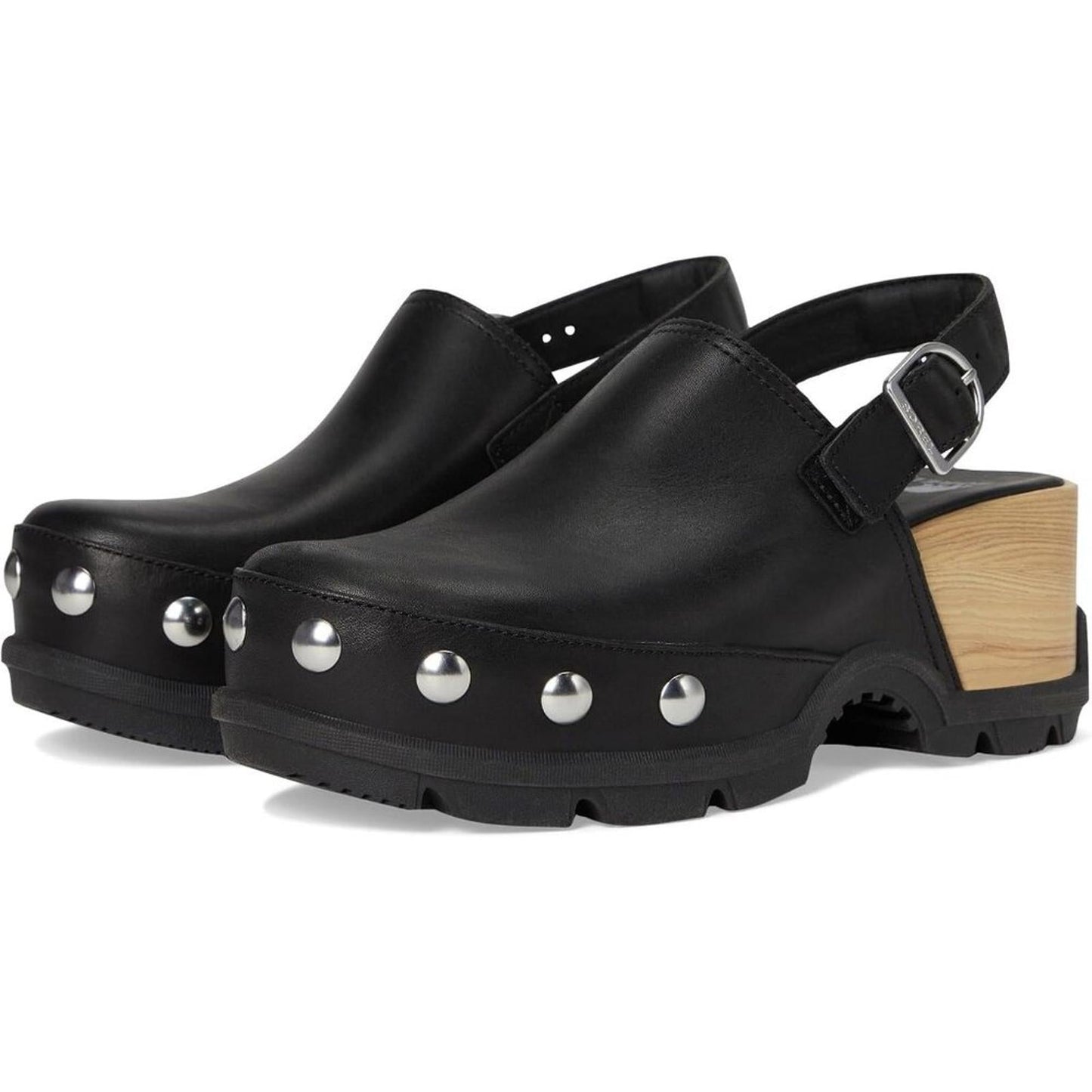 Roam’N Black Leather Clog Shoes