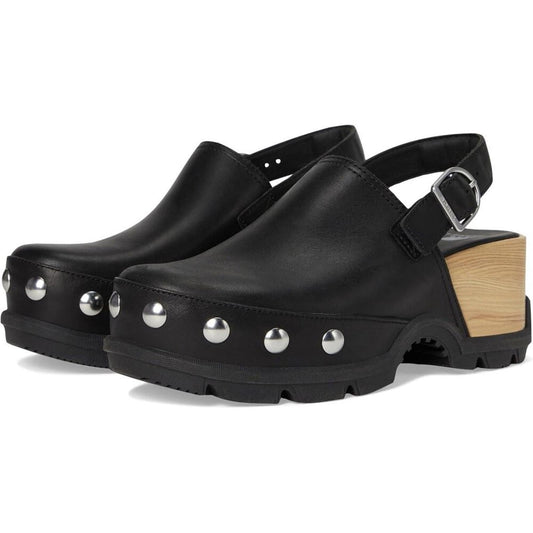 Roam’N Black Leather Clog Shoes