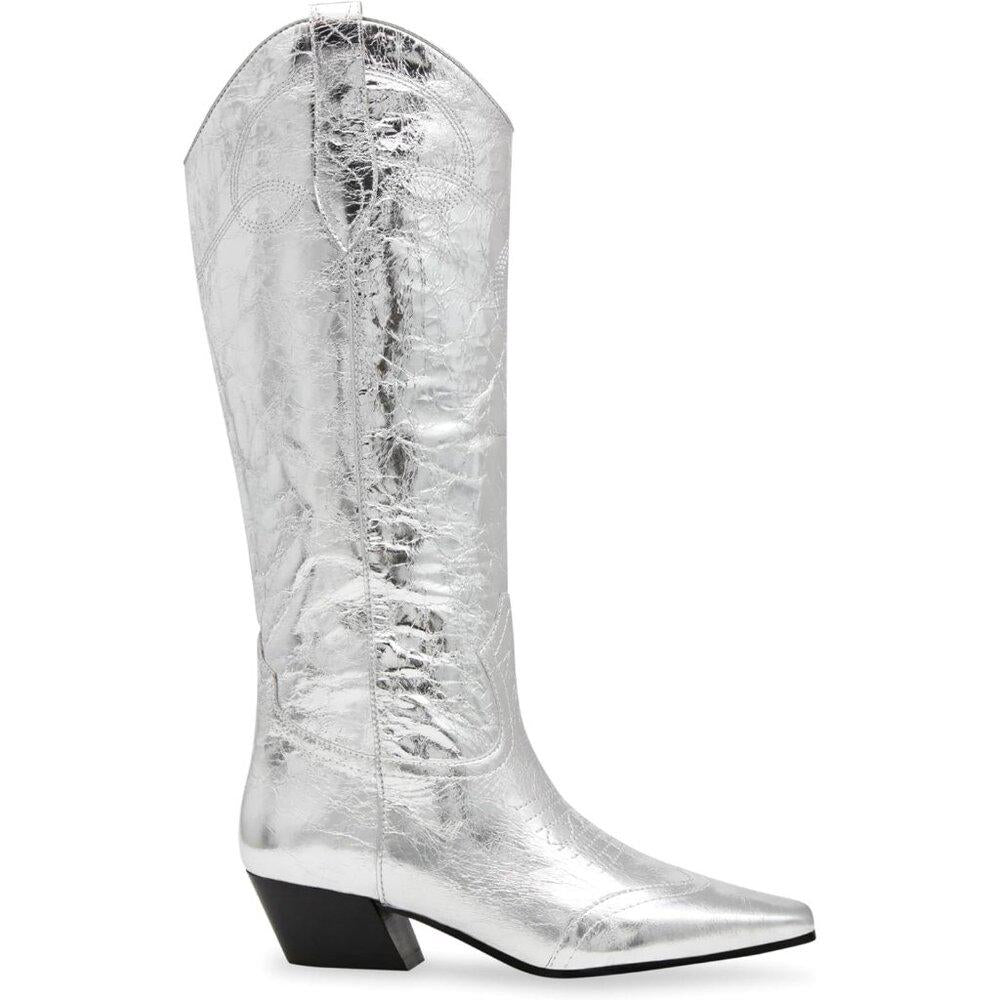 Dollie Silver Leather Western Cowboy Boots