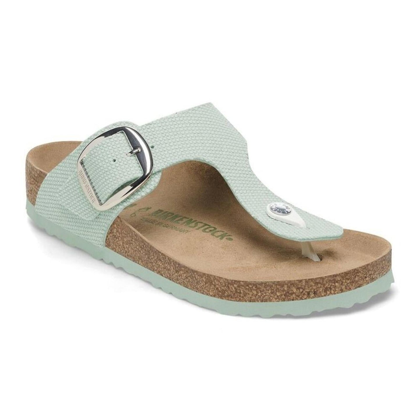 Gizeh Vegan Big Buckle Surf Green Textile Canvas Sandals