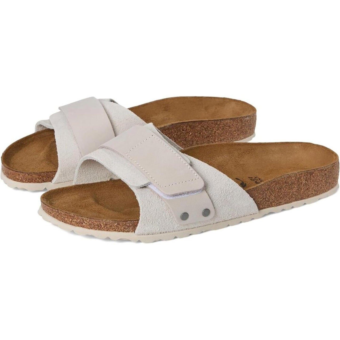 Oita White Suede Slide Sandals