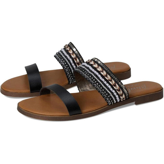 Curtis Black Fabrics Flad Slide Sandals