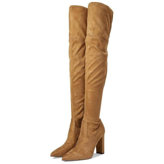 Garalyn Medium Natural Over The Knee Heeled Boots