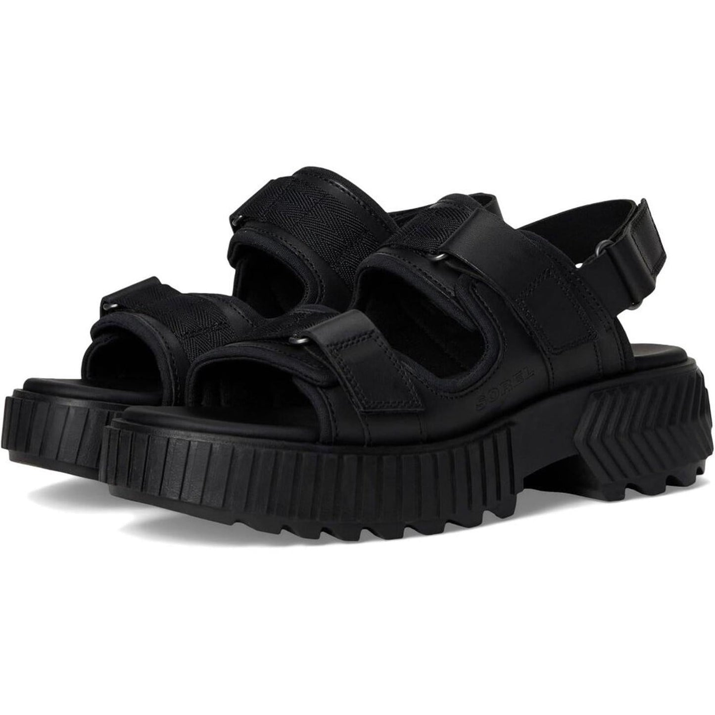 Ona Ave Black Multistrap Mid Sandals