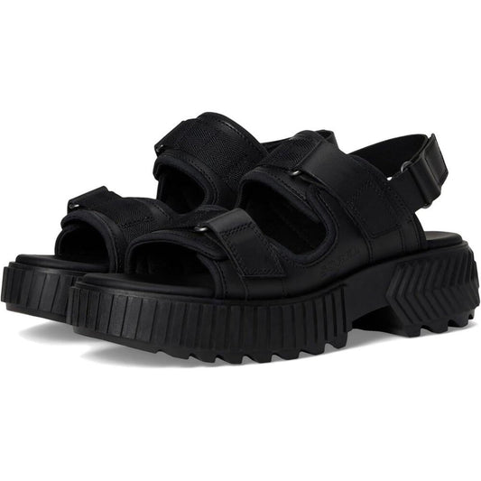 Ona Ave Black Multistrap Mid Sandals