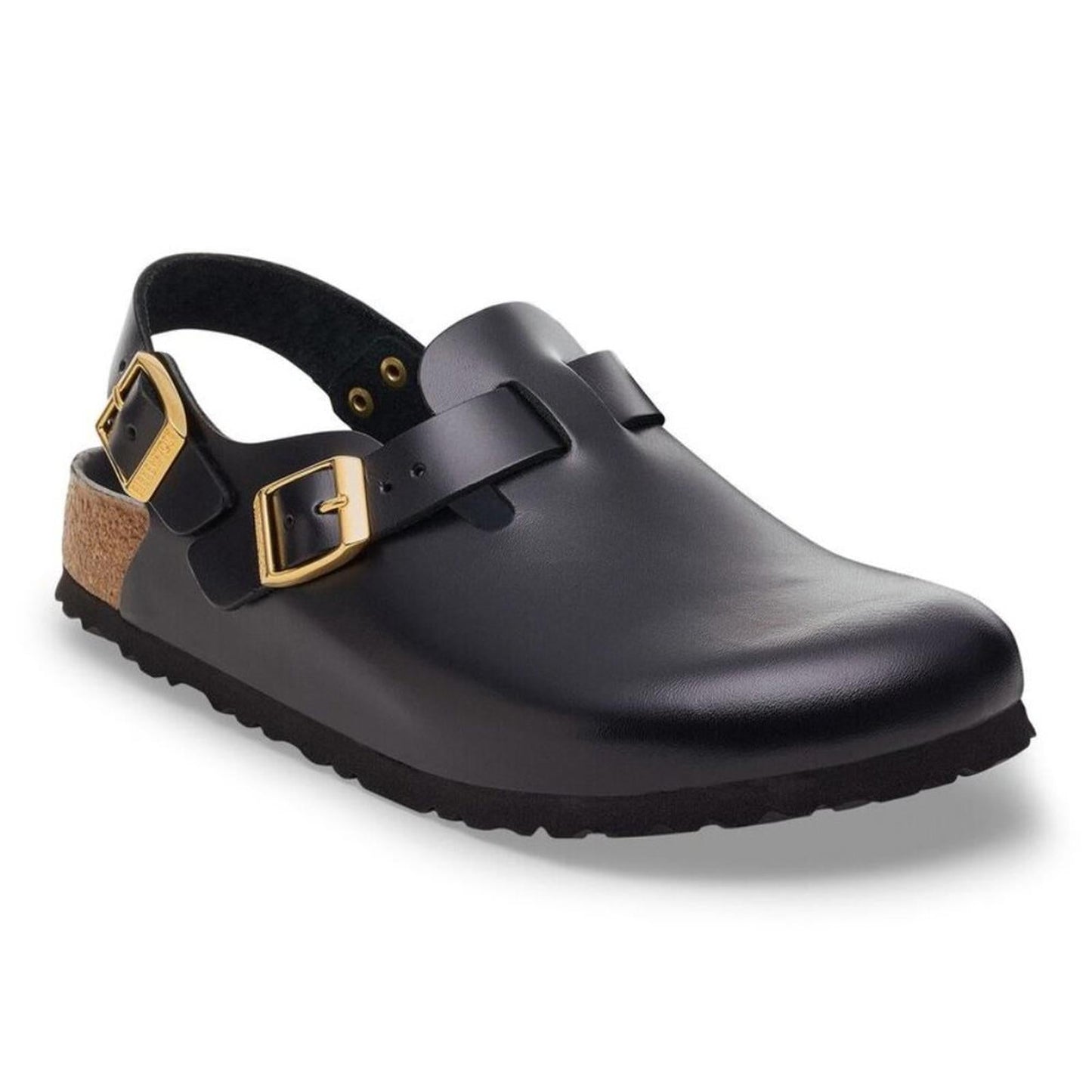 Tokio Black Dressy Leather Clogs