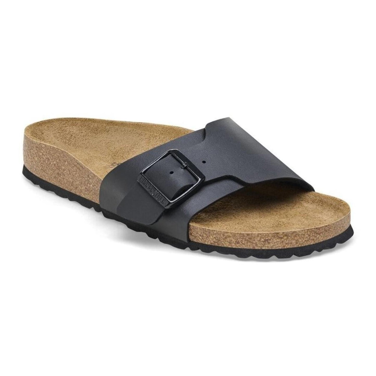 Catalina Black Leather Birko Flor Sandals