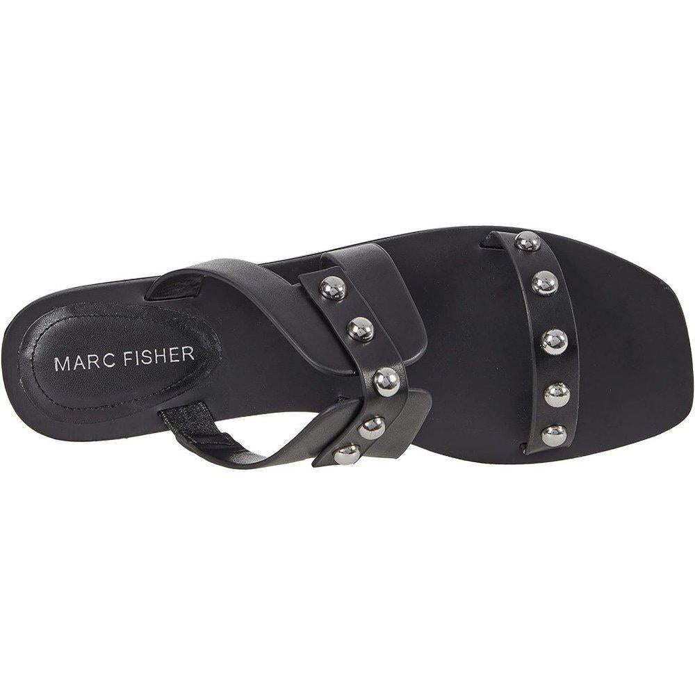 Burlina Black Studded Flat Sandals