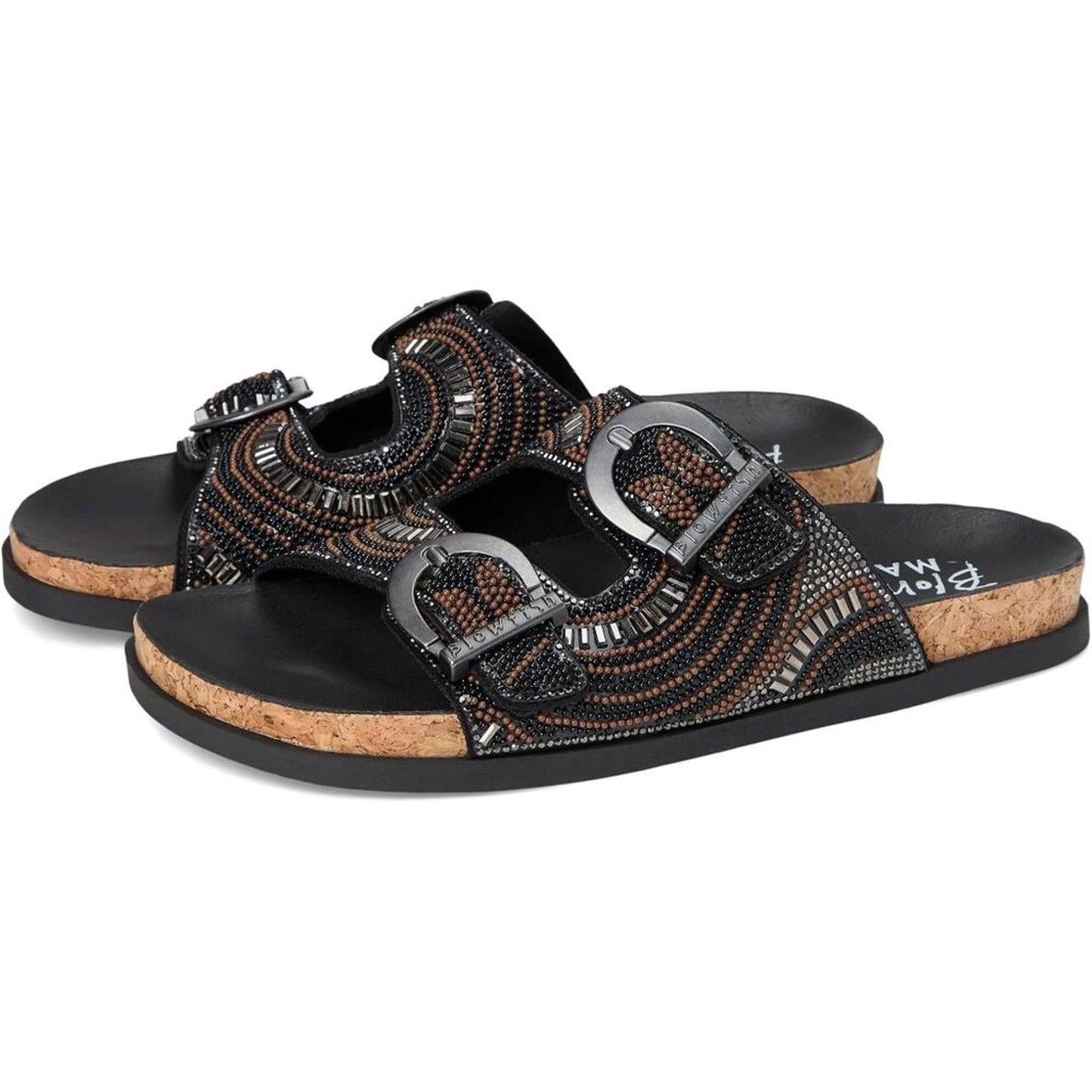 Lima Black Bead Embellished Sandals