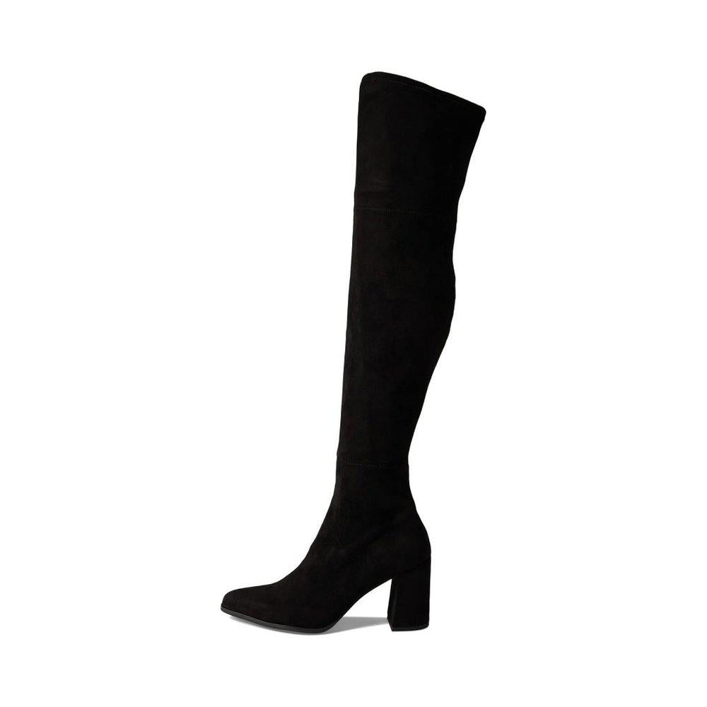 Selora Black Suede Over The Knee Heeled Boots