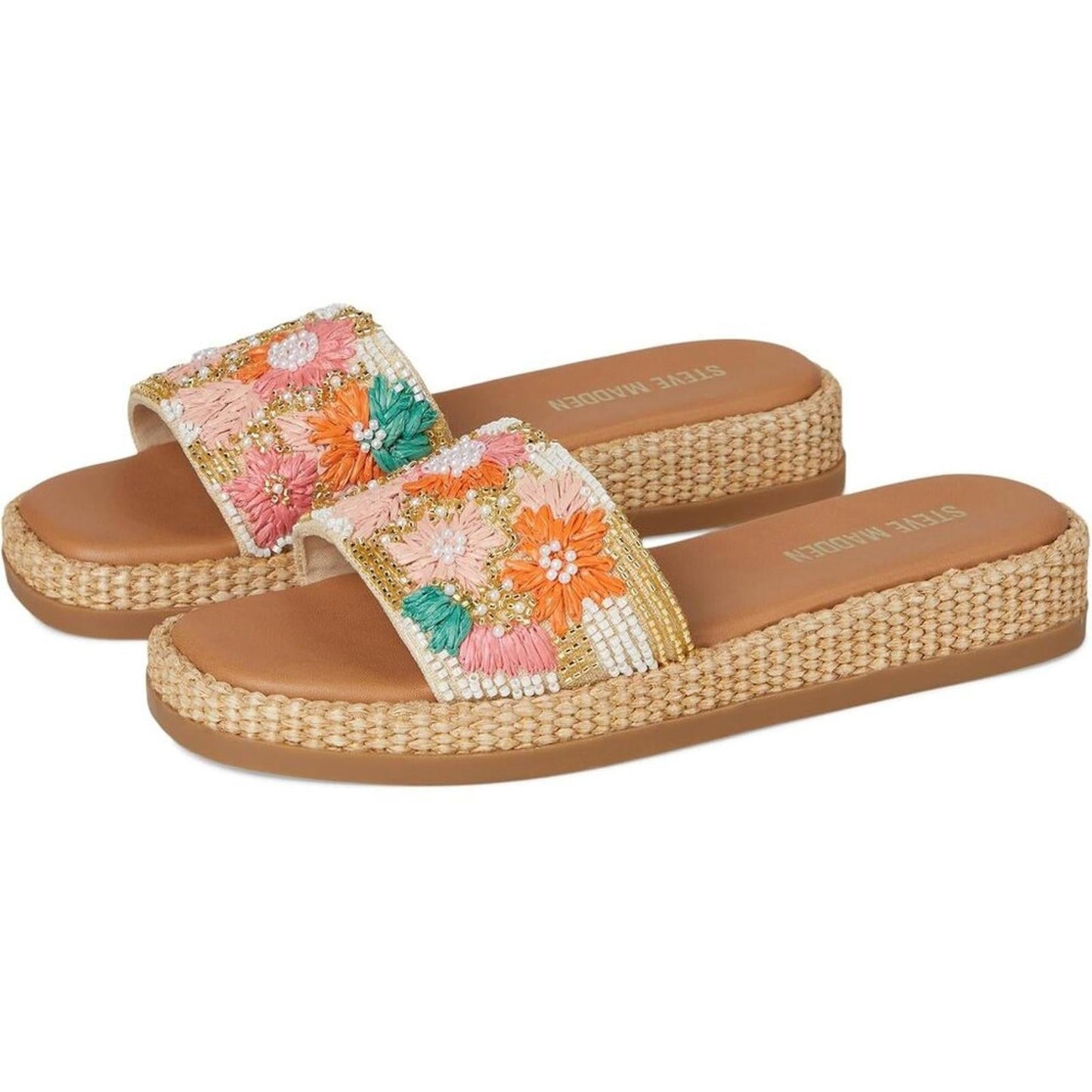 Steve Madden Shoes Boardwalk Floral Multi Slide Sandals