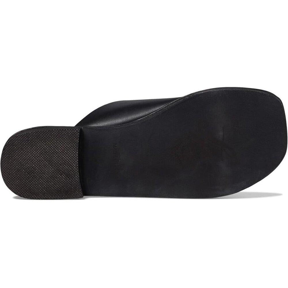Free People Sandals Mila Black Leather Flat Slides