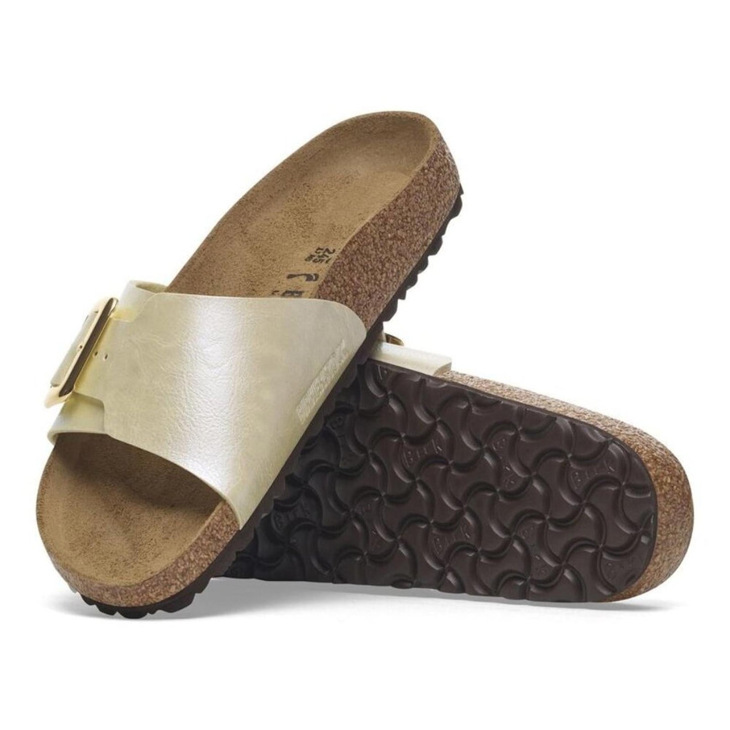 Catalina Luxe Buckle Graceful Pearl White Birko Flor Sandals