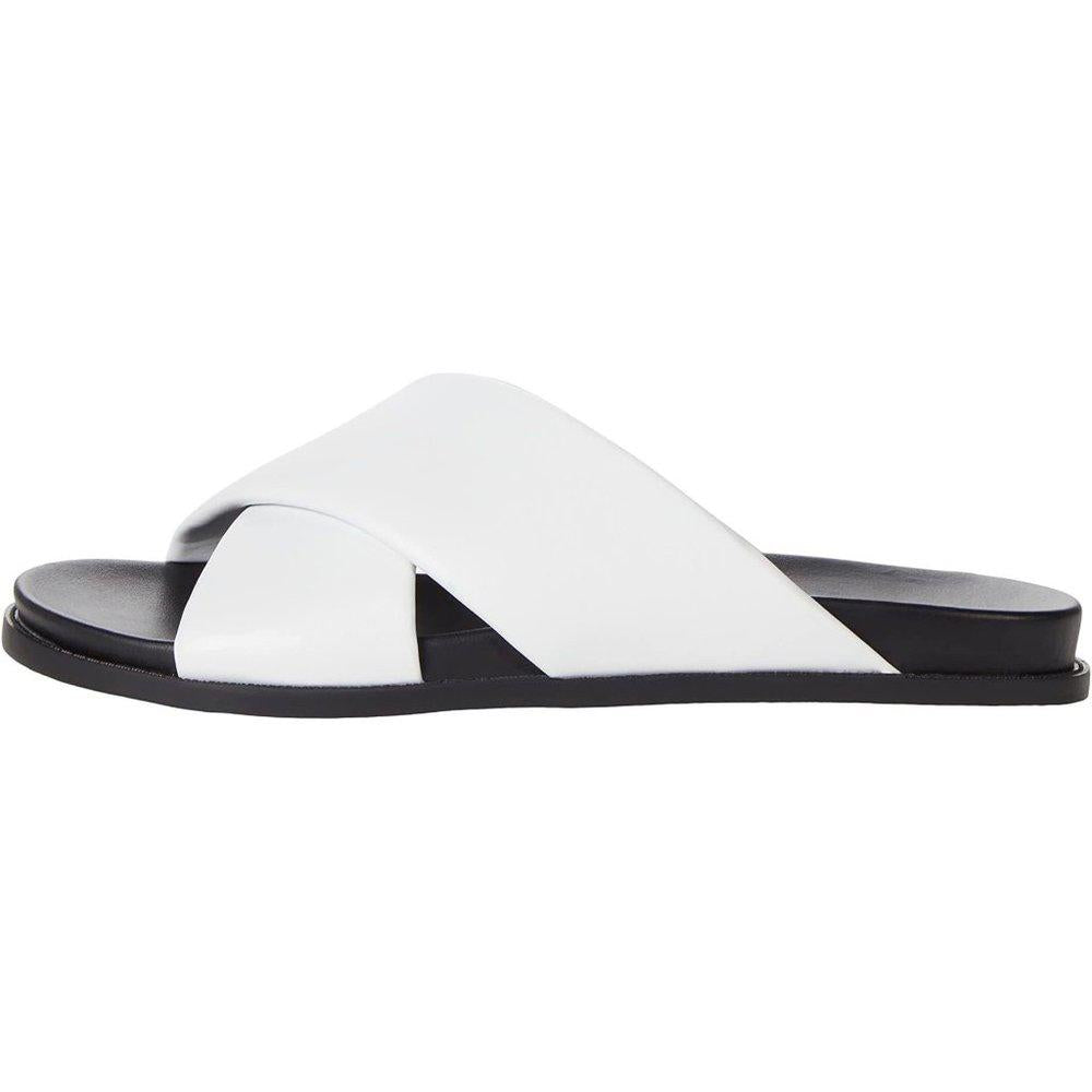 Adlee White Crisscross Slides