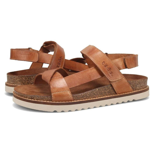 Sideways Caramel Leather Sandals