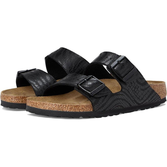 Arizona Black Silky Zebra Birko Flor Sandals