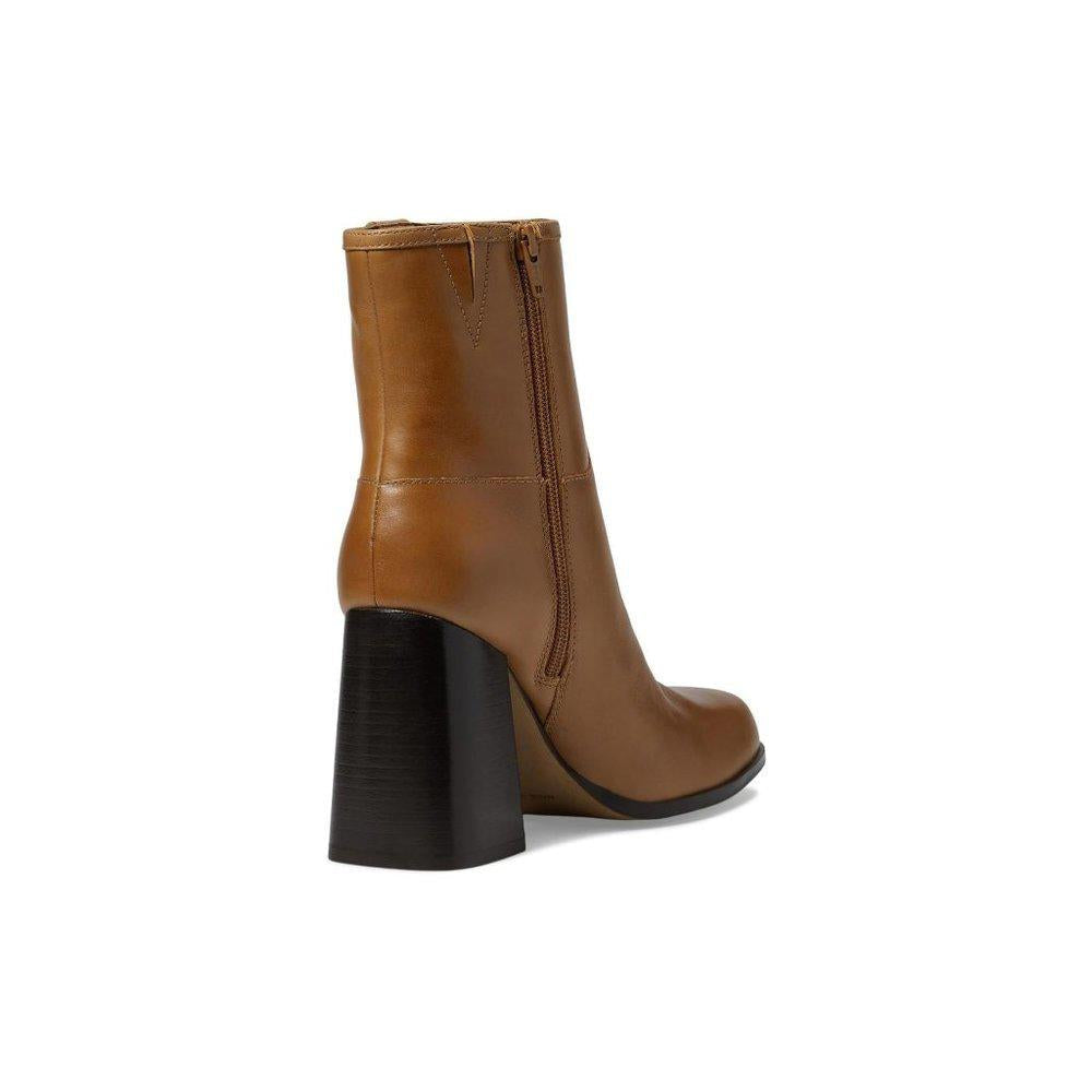 Naomi Cafe Leather Heeled Ankle Booties