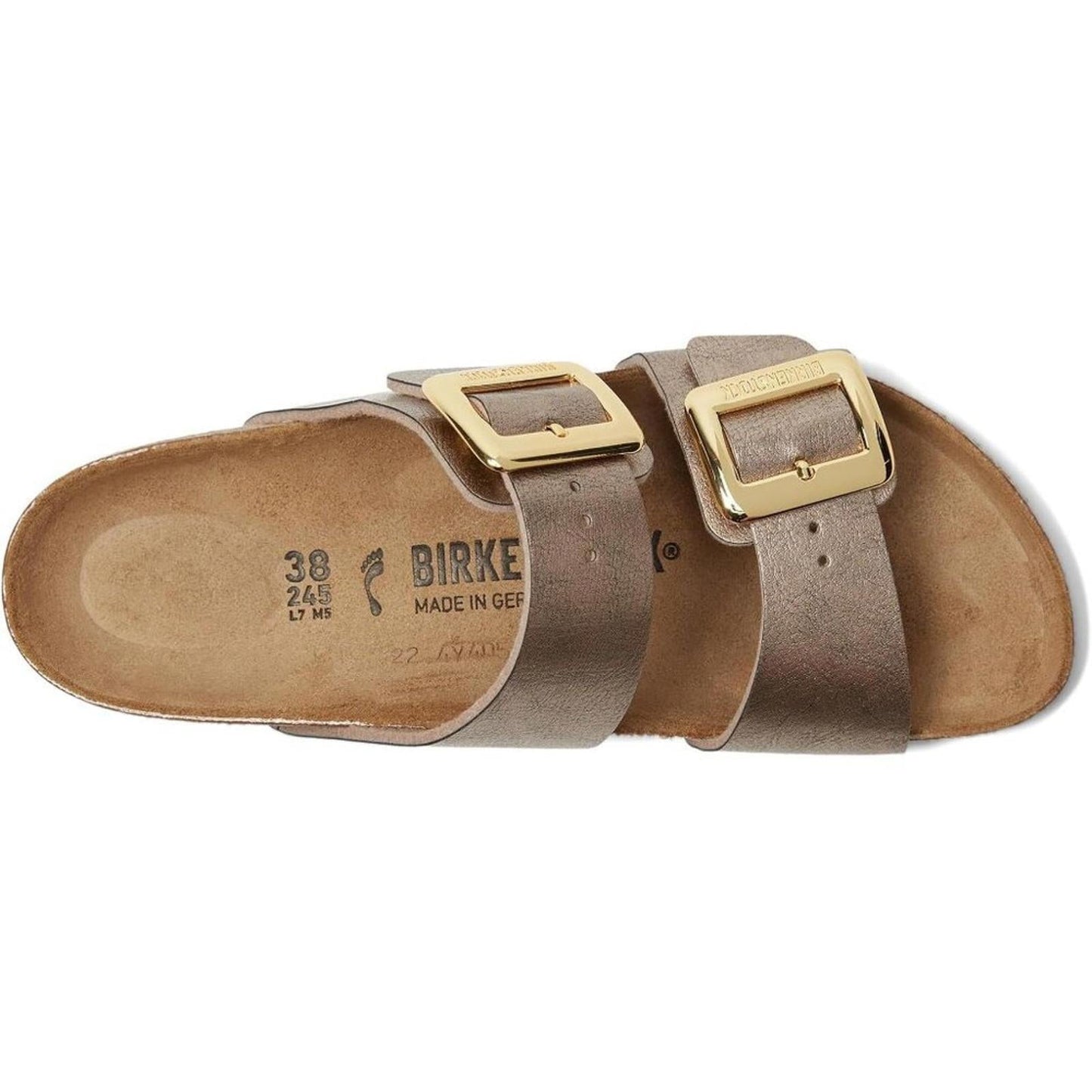Sydney Luxe Buckle Taupe Slide Sandals