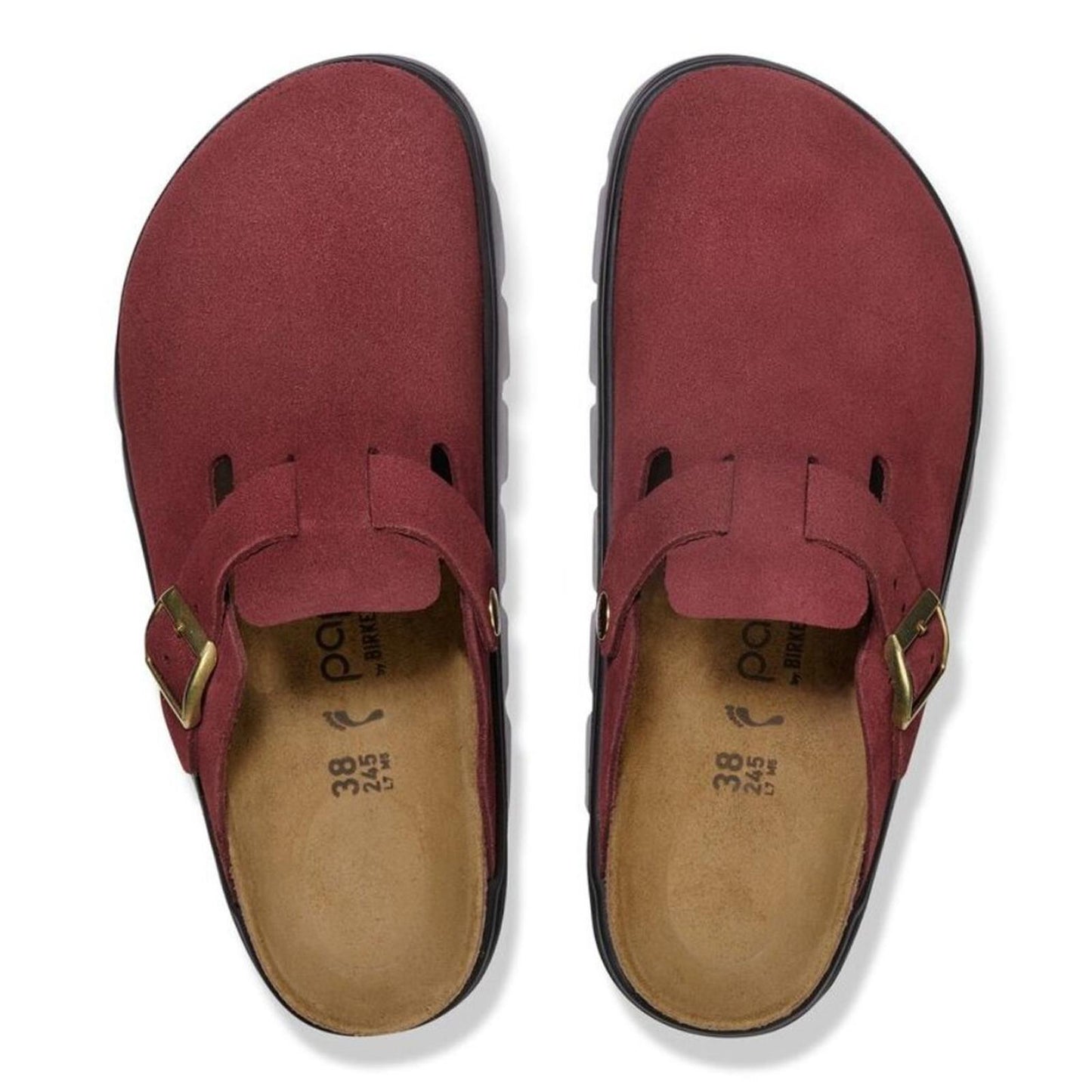 Papillio Boston Chunky Zinfandel Suede Leather Clogs