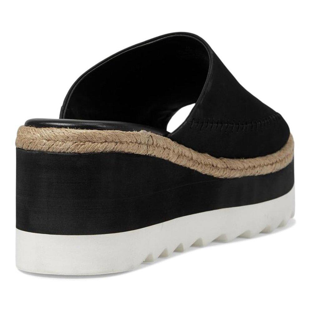 Free People Sandals Santorini Black Leather Platform Slides