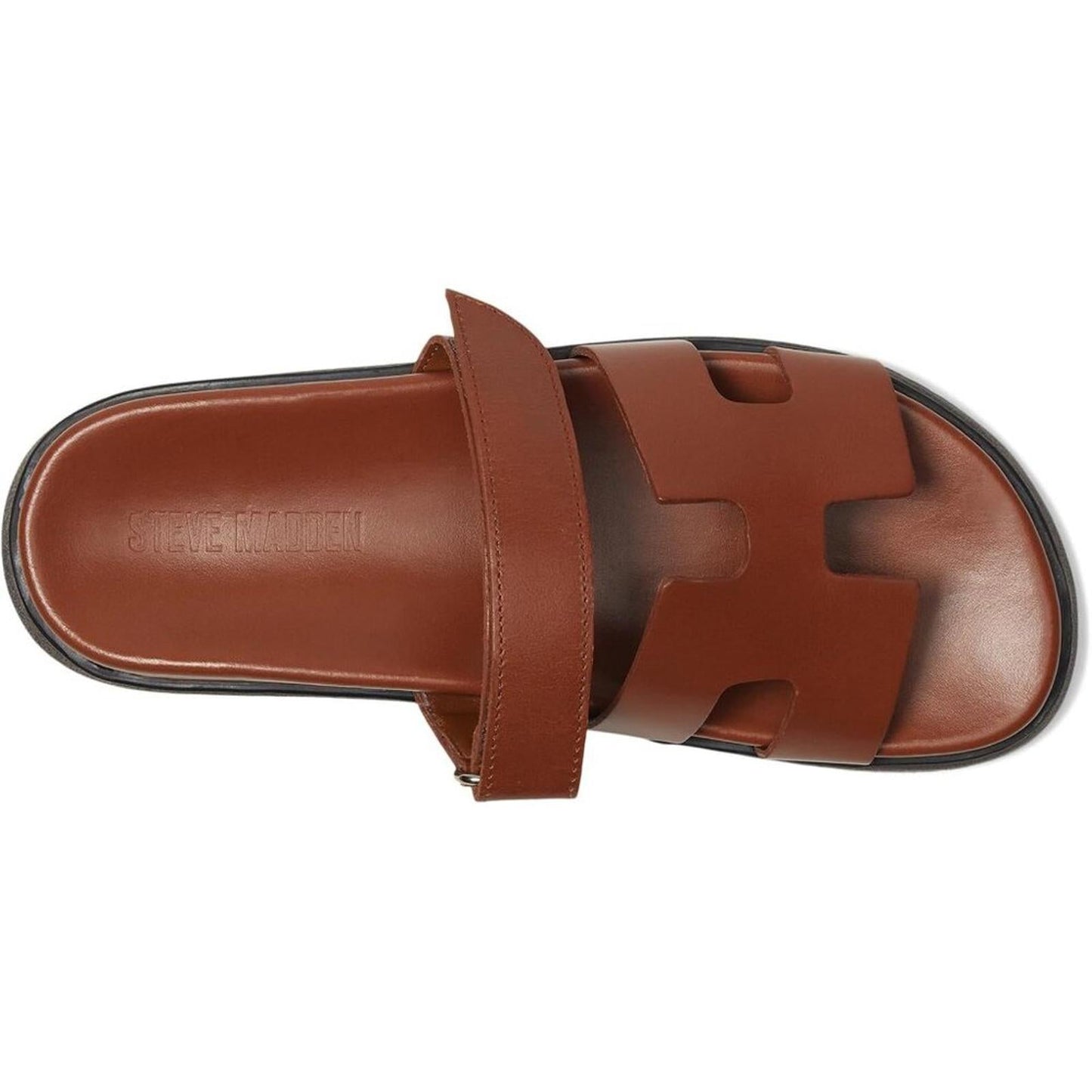 Steve Madden Shoes Mayven Camel Leather Slide Sandals